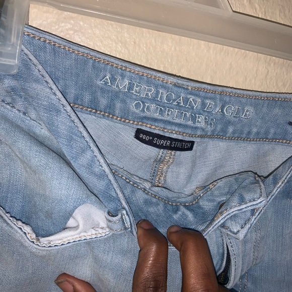 American Eagle Outfitters Blue Skinny Distressed Jeans - Picture 4 of 8
